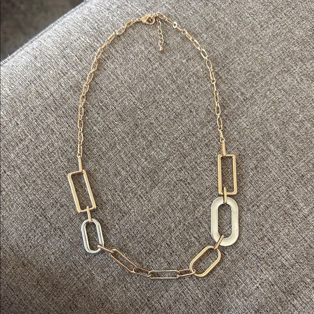 Elegant Gold and Silver Chain Necklace